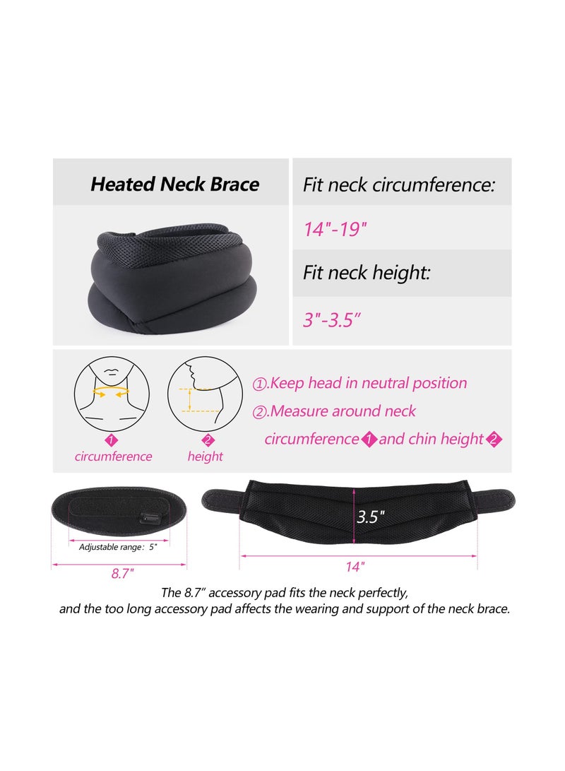 Heated Neck Brace with Graphene Heating Pad for Pressure Relief, Adjustable Soft Foam Cervical Collar for Men and Women (3.5" Depth) for Ultimate Comfort and Support. - Image 2