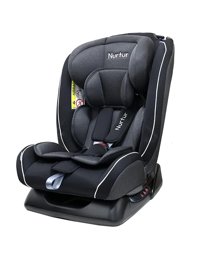 نورتر Otto Baby/Kids 4-in-1 Car Seat - 4 Position Recline 5-Point Safety Harness – 10 Level Adjustable Headrest, 0 months to 12 years (Group 0+/1/2/3), Upto 36kg - Black Multi