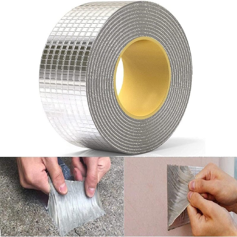 REDUCK Leakage Repair Waterproof Tape for Pipe Leakage Roof Water Leakage Solution Aluminium Foil Tape Waterproof Adhesive Tape Sealing Butyl Rubber Tape for Leakage (5CM*5M (Pack Of 1)) - Image 5
