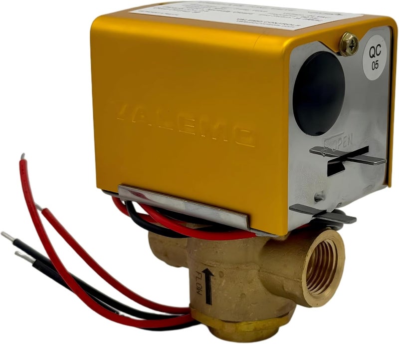 Valemo V3222-A1S Motorized Zone Valve, 3-way, 1/2" Threaded NPT, Normally Closed, 24 VAC with End Switch - Image 4