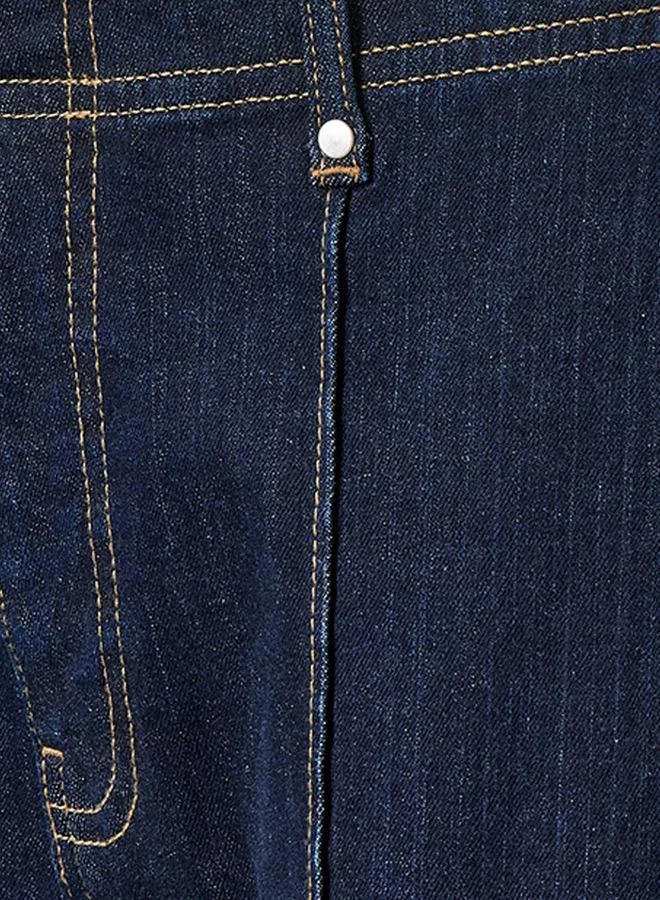 Splash FAV BLUE Denim Wide Leg Buttoned Waist Pants for Women | Best Price UAE