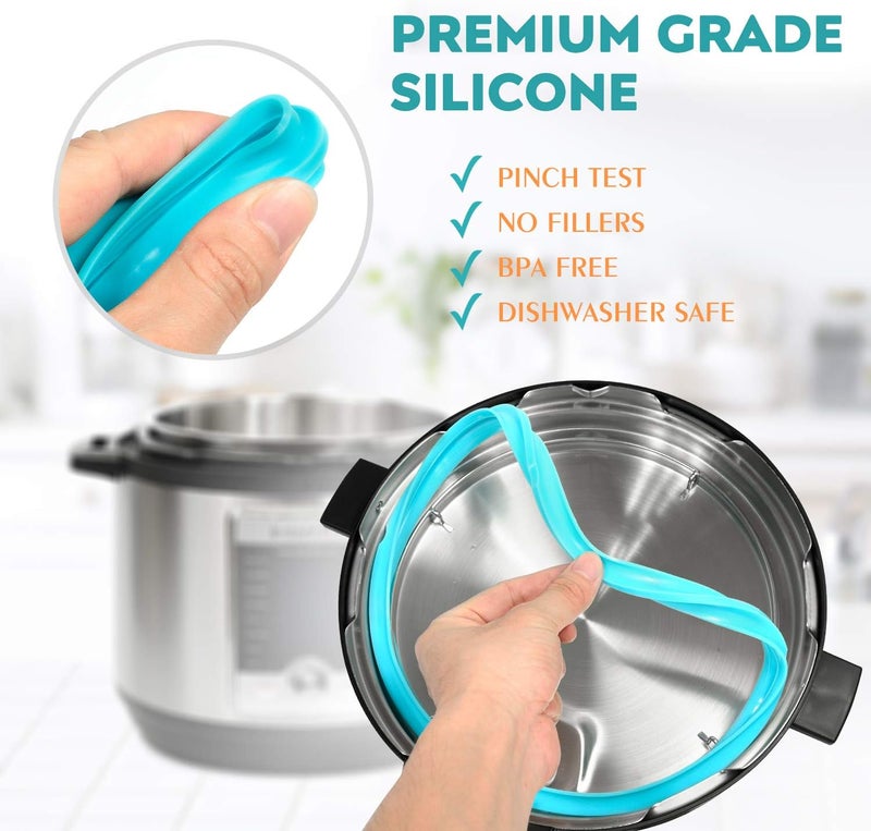 Newkiton Silicone Sealing Ring 3-Pack for 8Qt Pressure Cookers - Dishwasher Safe Food-Grade Replacement Gasket Compatible with Instant Pot 8Qt Models: IP-DUO80, IP-LUX80, Ultra, Duo Plus, Viva. - Image 2