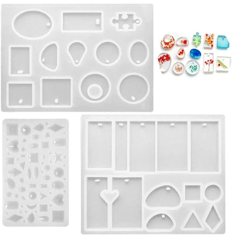Eoast 3Pcs Resin Mould for DIY Jewellery Keychains Pendant Epoxy Resin Art Kit Resin Jewellery DIY Making Tool - Image 1