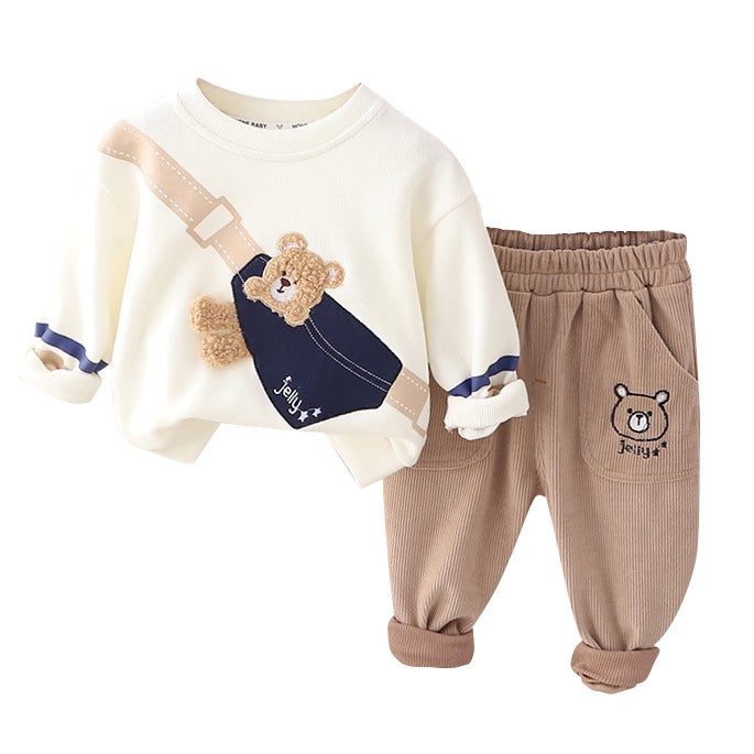 Boys Backpack Bear Suit 2025 Spring and Autumn New Fashionable Baby Children's Clothing One-Year-Old Baby Spring Clothing One-Piece Delivery Trendy - Image 5