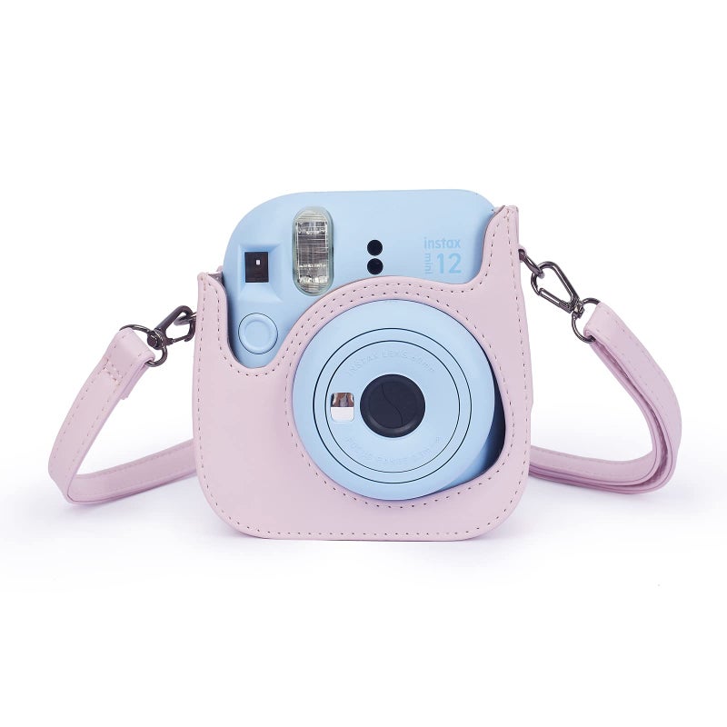 Phetium Instant mini 12 Camera Protective Case Compatible with Instax Mini 12 11,PU Leather Bag with Pocket and Adjustable Shoulder Strap (Blossom Pink) - Image 4