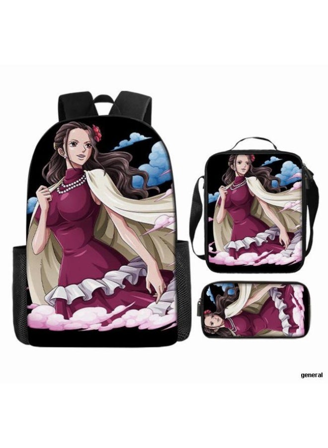 general The latest universal cartoon printed three piece practical bag combination (suitable for students, children, friends, outings, mountain climbing, etc.) - Image 1
