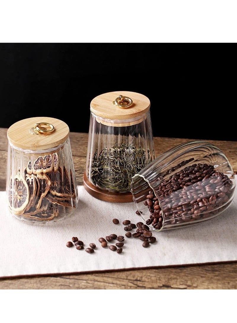 Glass Storage Jars with Airtight Lids Metal Ring Jar Set Suitable for Home Kitchen Storage of Candy Cookies Nuts Oatmeal (Oval 3 Pieces)  - Image 5