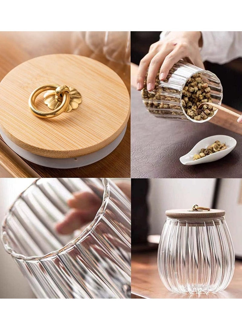 Glass Storage Jars with Airtight Lids Metal Ring Jar Set Suitable for Home Kitchen Storage of Candy Cookies Nuts Oatmeal (Oval 3 Pieces)  - Image 4