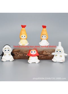 Generic Japanese Shark Cat Twisted Egg Doll Wearing Shark Coat Fried Shrimp Cat Hand-made Car Decoration Gift-Color:5 5 Generation Fried Shrimp Cat  - Image 1