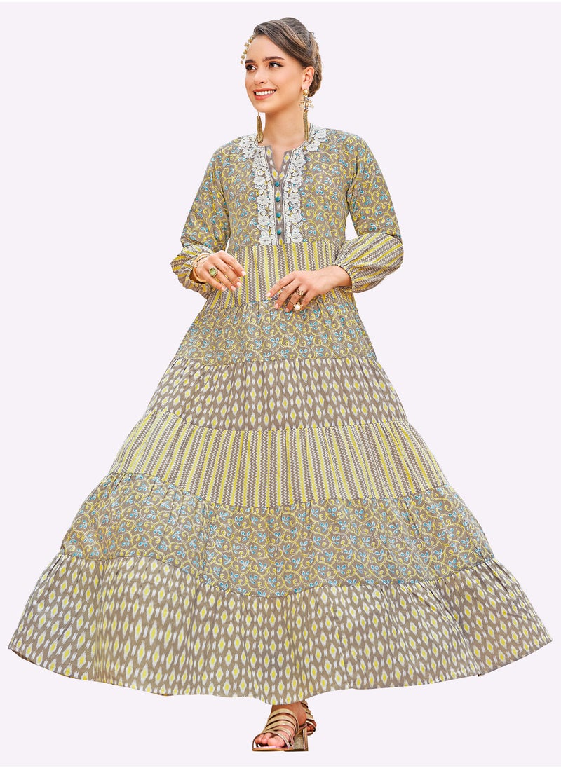 SARA Sara Scroll Print Jalabiya  - Image 1