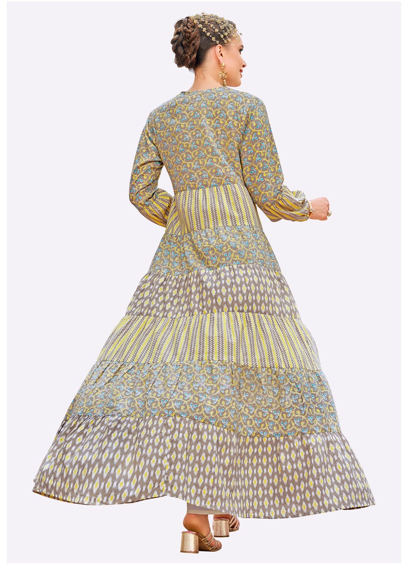 SARA Sara Scroll Print Jalabiya  - Image 3