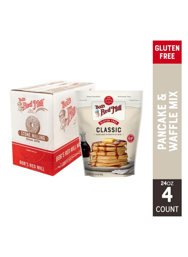 Bob's Red Mill Gluten Free Pancake Mix, 24oz (Pack of 4) - Kosher, Approximately 34 Pancakes per Bag, Packaging May Vary - Image 1