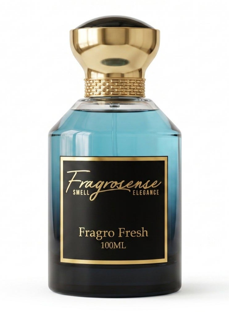 Fragro Fresh Eau de Parfum for Unisex 100ml, Long Lasting French Luxury Perfume, Fresh Citrus Aromatic Fragrance, Clean Aquatic Woody Scent, Daily Wear Signature Perfume for Men and Women
