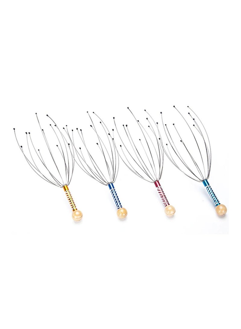 DubaiGallery Head Scalp Massagers, 12 Fingers Head Massage Hand-held, Head Massager Scalp Scratcher for Deep Relaxation, Stress Relief and Hair Stimulation SS handle - Image 2