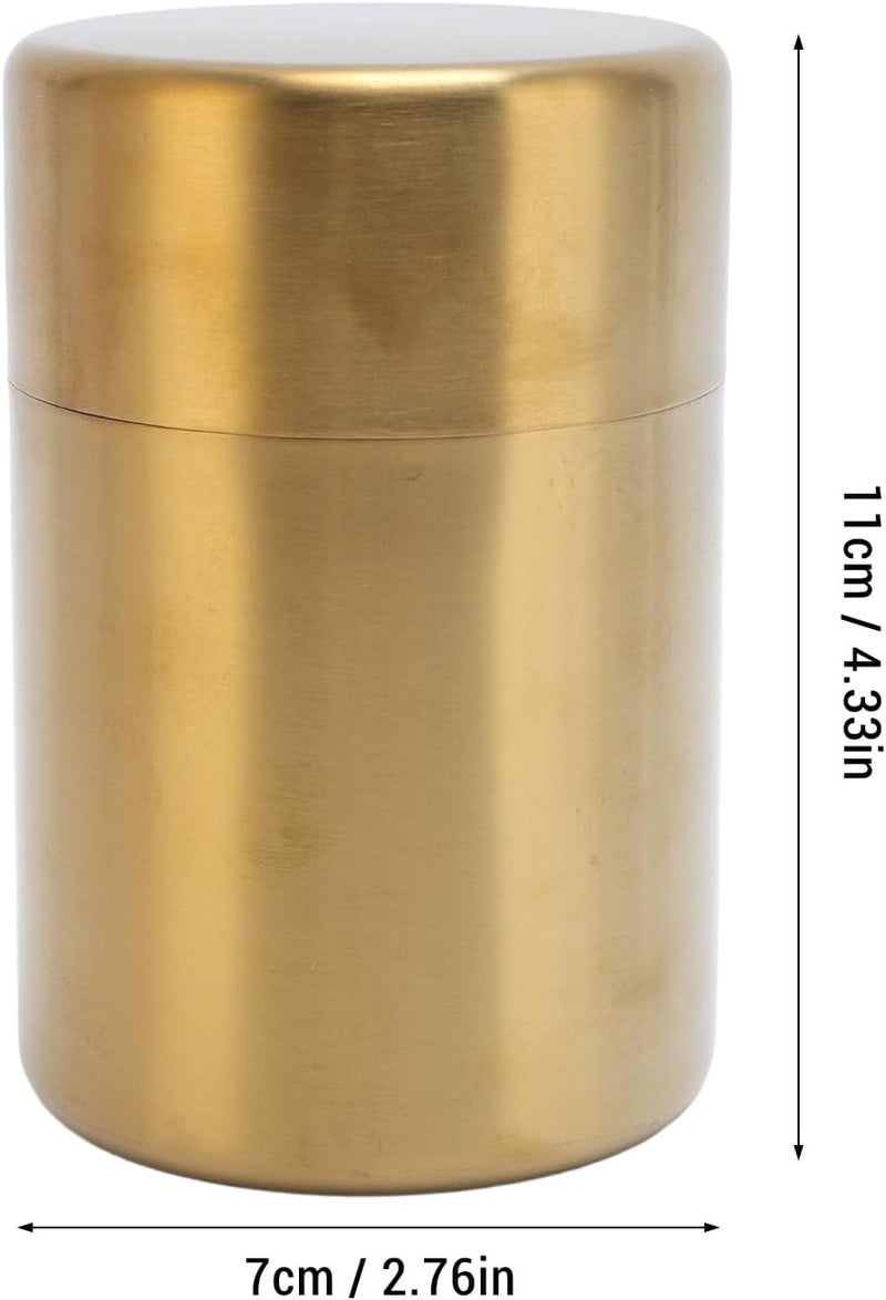 Tyenaza Tea Canister, Gold 304 Stainless Steel Sealed Damp Proof Coffee Sugar Tea Leaf Jar (S) - Image 2