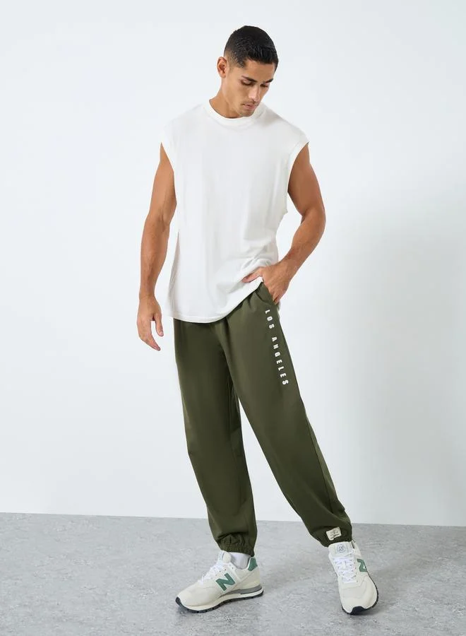 Styli Styli Relaxed Fit Slogan Print Joggers