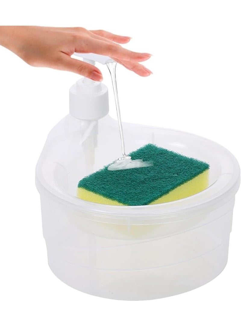 Dish Wash Liquid Dispenser with Cleaning Sponge Soap Dispenser Liquid Soap Pump Dispenser for Dishwash  - Image 4