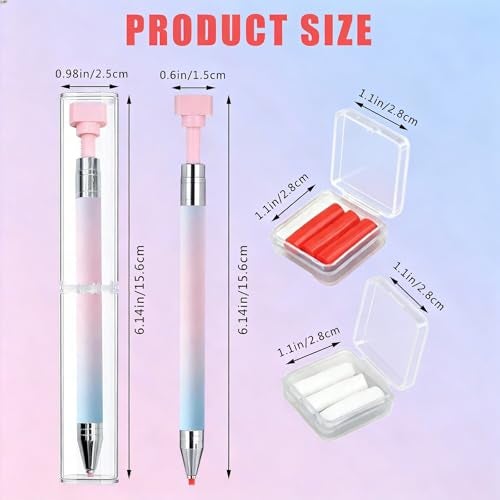 Weesdsio New Automatic Refillable Wax Pen, Diamond Art Painting Pen with Wax Diamond Art Accessories Refillable Wax Pen for Diamonds Arts Nail DIY Craft (Gradient Blue) ﻿ - Image 2