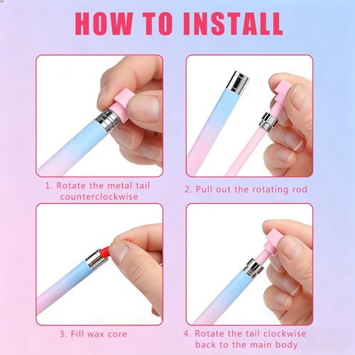 Weesdsio New Automatic Refillable Wax Pen, Diamond Art Painting Pen with Wax Diamond Art Accessories Refillable Wax Pen for Diamonds Arts Nail DIY Craft (Gradient Blue) ﻿ - Image 5