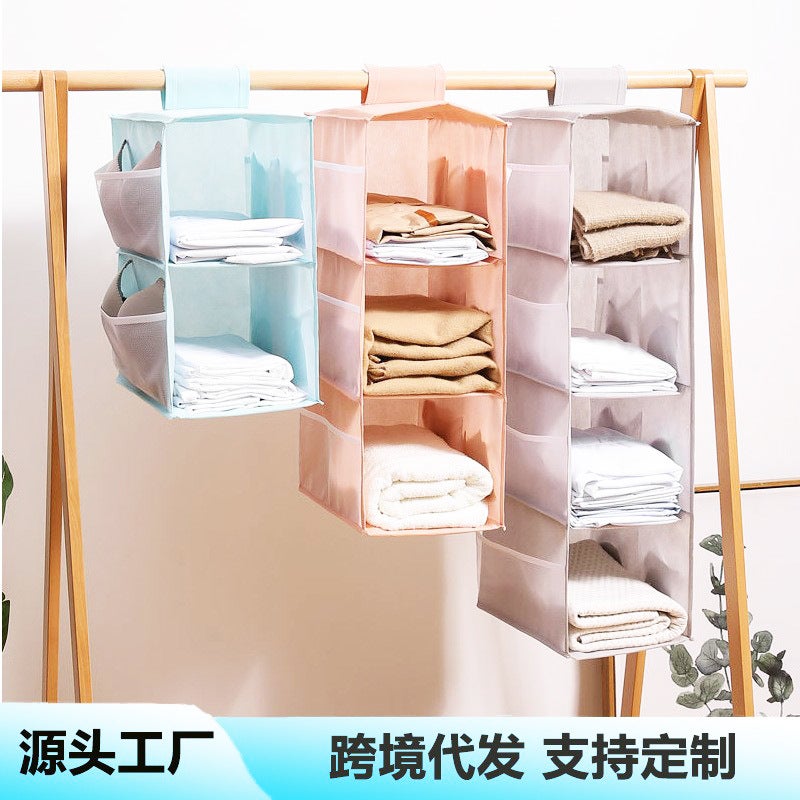 Clothes Storage Plastic Bag Hanging Bag Double-Sided Multifunctional Hanging Wardrobe Bra Bag Finishing Storage Bag - Image 2