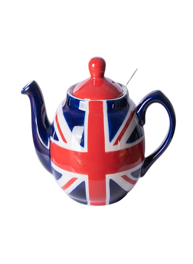 London Pottery Teapot with Infuser,Ceramic,Hand Painted Union Jack Limited Edition, 2 Cup(600ml) - Image 1