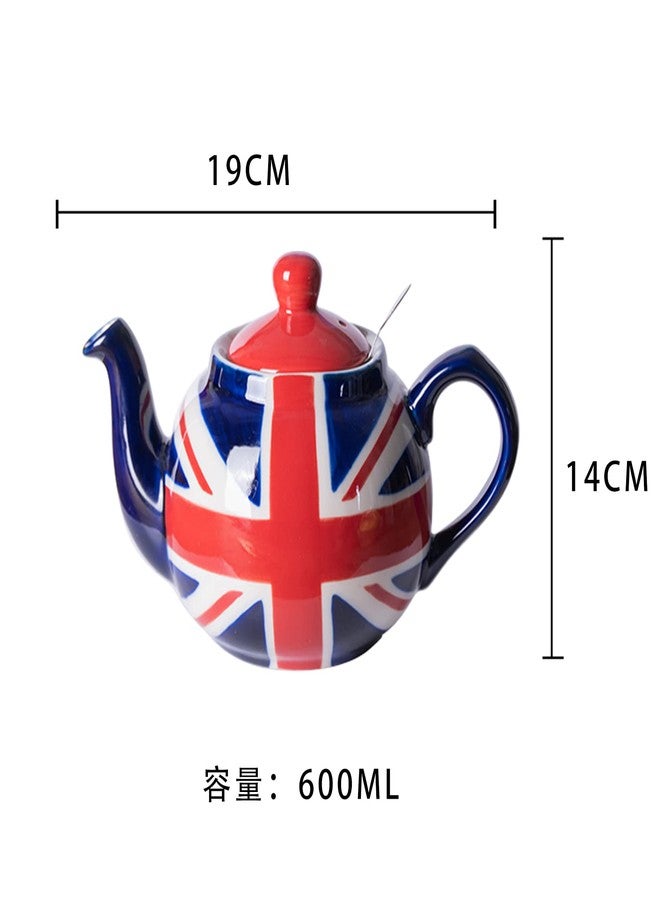 London Pottery Teapot with Infuser,Ceramic,Hand Painted Union Jack Limited Edition, 2 Cup(600ml) - Image 2