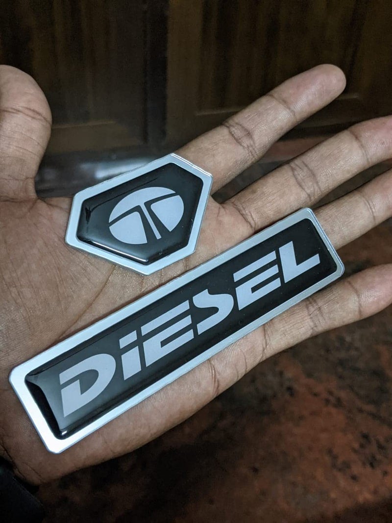 BIG FLAG BFRC 3D Gel Finish Car Fuel Badge - Black - Diesel - Sticker Universal for Specific Brand (FBBDVAR) (Tatta) - Image 1