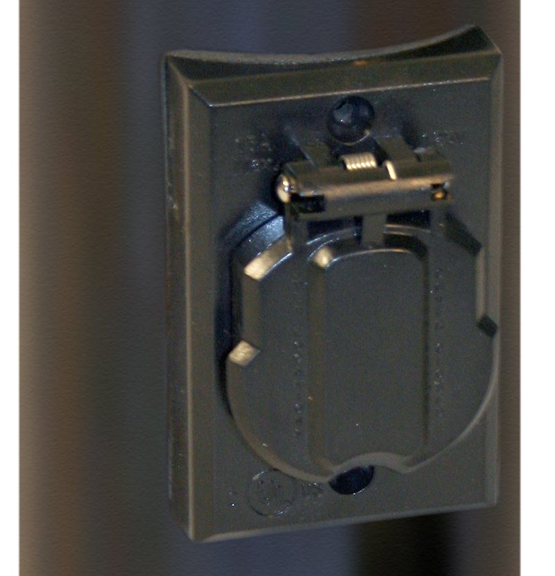 Solus SCO-338 120V Grounded Outdoor Convenience Outlet for Lamp Posts & Poles, UL Listed, Weather-Resistant with Protective Cover (Black, Single) - Image 3