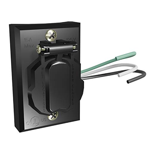 Solus SCO-338 120V Grounded Outdoor Convenience Outlet for Lamp Posts & Poles, UL Listed, Weather-Resistant with Protective Cover (Black, Single) - Image 1