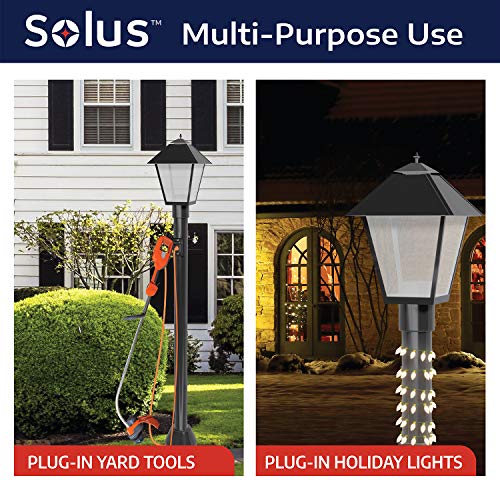 Solus SCO-338 120V Grounded Outdoor Convenience Outlet for Lamp Posts & Poles, UL Listed, Weather-Resistant with Protective Cover (Black, Single) - Image 2
