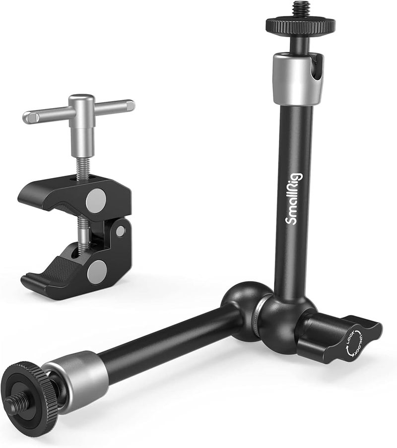 SMALLRIG Clamp w/ 1/4" and 3/8" Thread and 9.8 Inches Adjustable Friction Power Articulating Magic Arm with 1/4" Thread Screw for LCD Monitor/LED Lights - KBUM2732B - Image 1