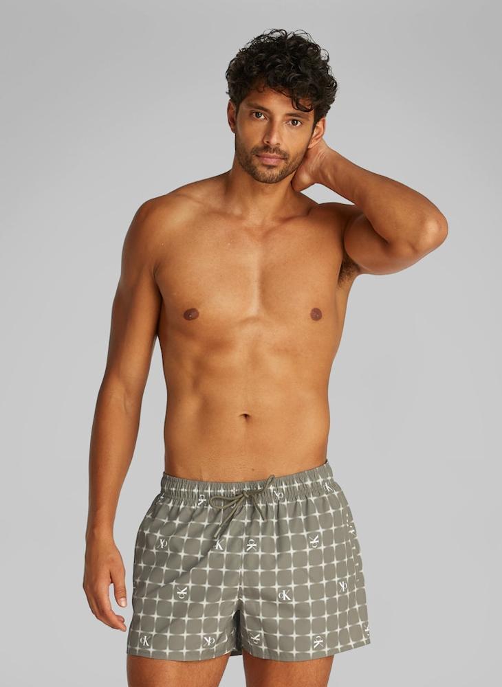 Calvin Klein Jeans Short Printed Swim Shorts With Drawstring  - Image 1