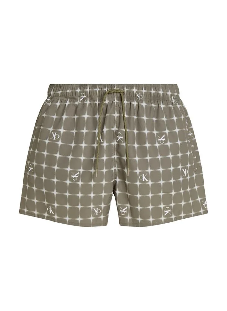 Calvin Klein Jeans Short Drawstring-Print Swim Shorts
