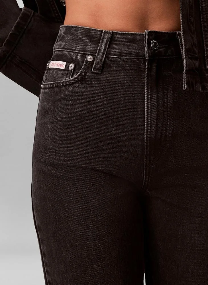Calvin Klein Jeans CK ESSENTIAL BLACK Essential Barrel Jeans for Women | Best Price UAE