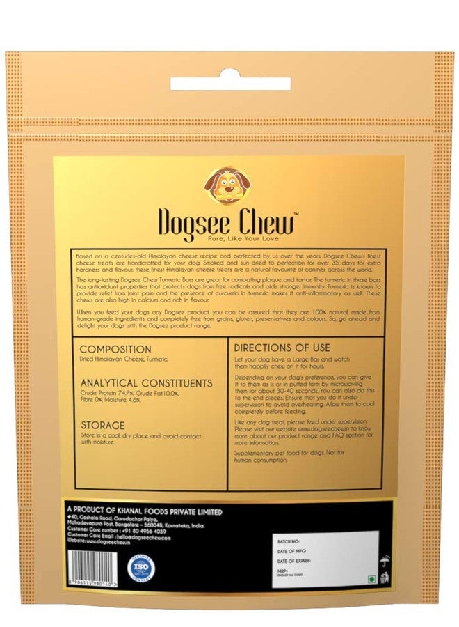 Dogsee Chew Turmeric Bars for Dogs -130g Large | 100% Natural Himalayan Yak Chews | Smoke Dried | Long Lasting | Helps Fight Plaque & Tartar | Promotes Healthy Immune System - Image 2