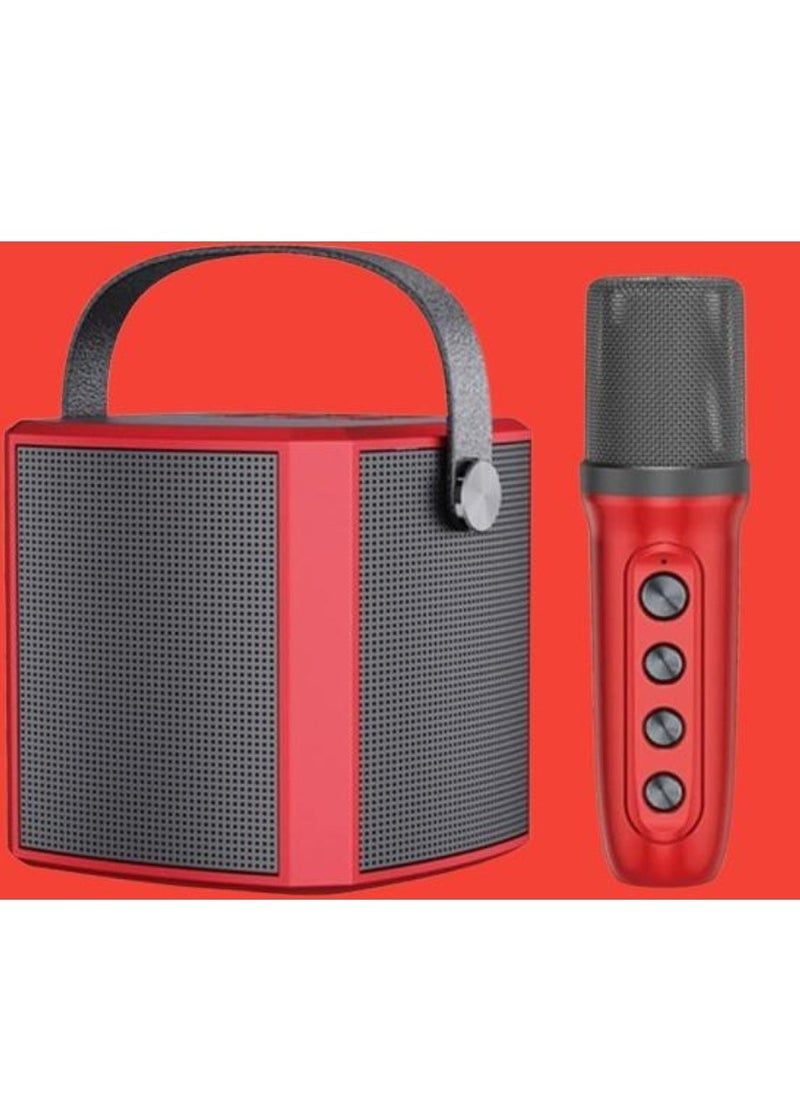 ELTRAZONE Portable Bluetooth Karaoke Speaker with Rechargeable Wireless Microphone, Type-C Charging, Multiple Voice Modes, TF Card Support – Red, Perfect for Parties, Karaoke, and Home Entertainment - Image 1