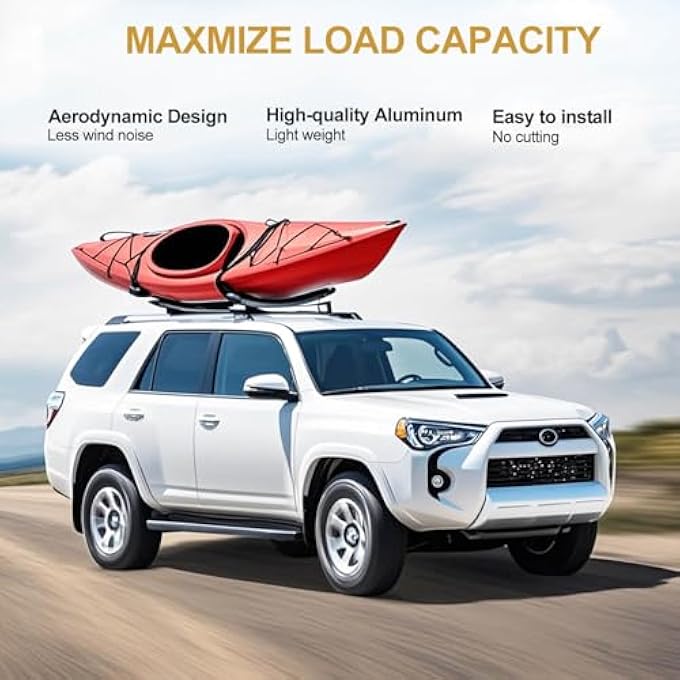 rayihni Roof Rack Cross Bars for Toyota 4Runner 2010-2024 Roof Rail, Heavy Duty Aluminum Crossbar for Cargo Carrier Luggage Kayak Bike - Image 3