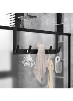 Generic 5-Hook Over Door Hanger Rack, Versatile Organizer for Coats, Towels, Bags and Keys, Perfect for Bathroom and Bedroom, Sleek Black Design  - Image 5