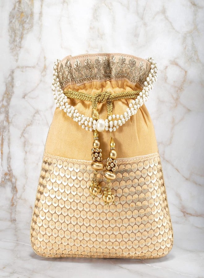 Aheli Indian Potli Bags Gift for Women Evening Bag Clutch Ethnic Bride Purse with Drawstring - Image 5