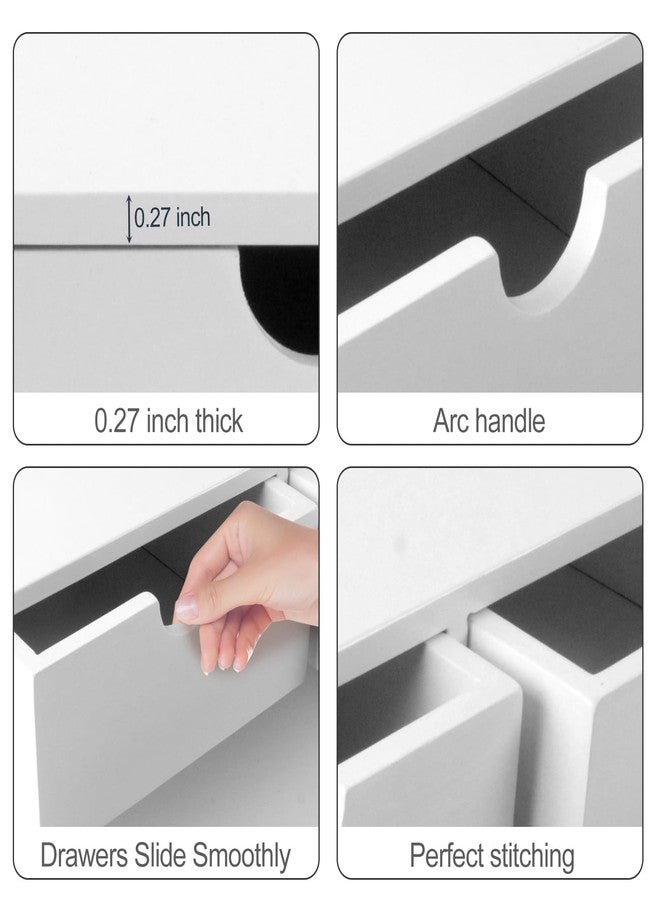 Charmewooden Desk Organizer with Drawers Countertop Drawer Organizer Drawers for Desk Top Home Office Workspace Bathroom Toiletries Supplies (White with shelf) - Image 5