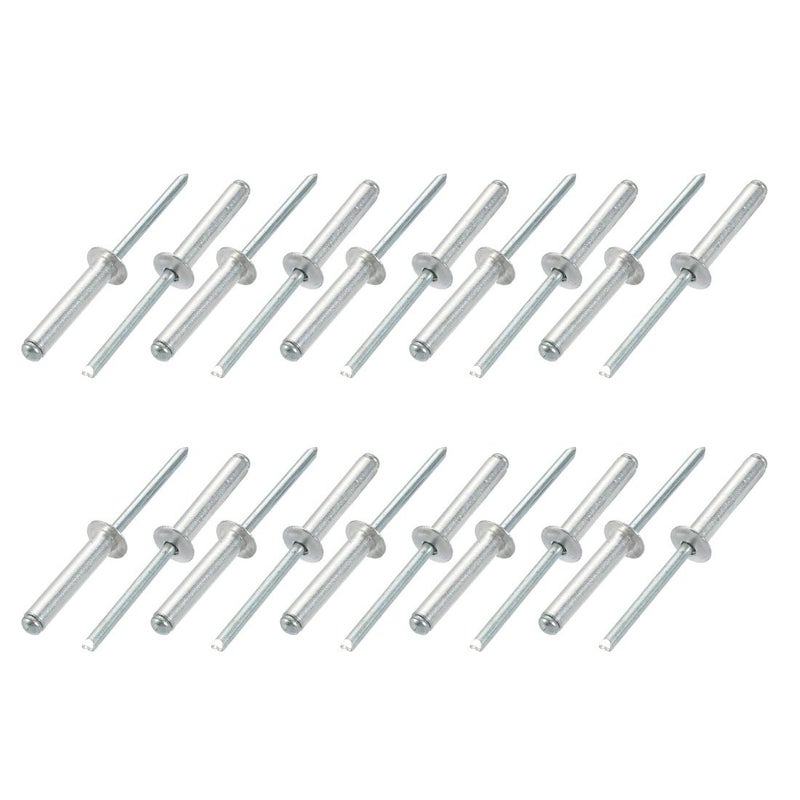 20 Pcs 5mm x 25mm Aluminum/Steel Open End Blind Rivets