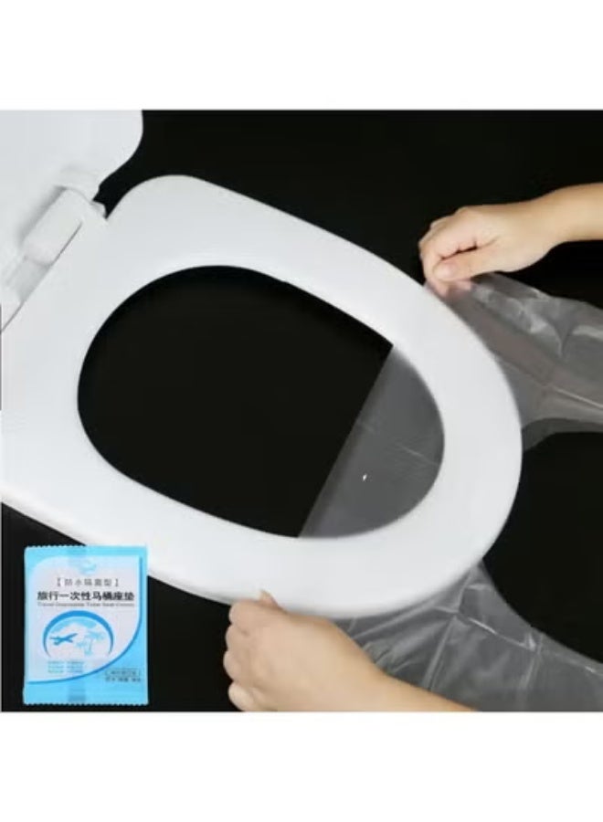أغطية مقعد مرحاض للسفر للاستخدام مرة واحدة – مقاومة للماء – 50 قطعة - Image 4