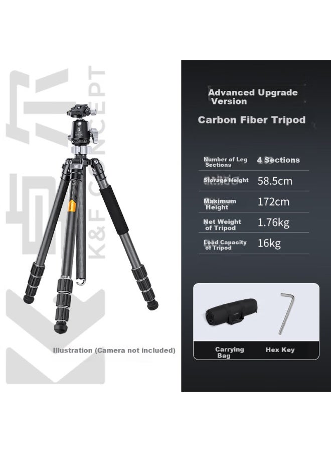 K&f Concept Carbon Fiber Tripod Stand For Dslr Camera Portable Travel Professional Photography Panoramic Ball Head Tripod Ultra-light Live Vlog Video Monopod - Image 1