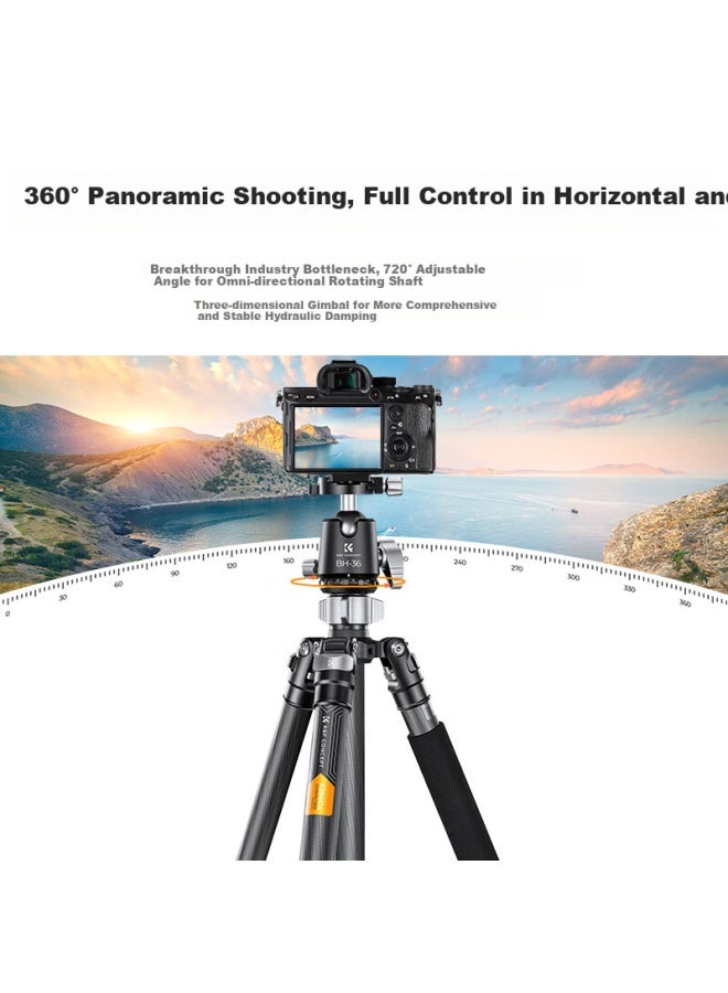 K&f Concept Carbon Fiber Tripod Stand For Dslr Camera Portable Travel Professional Photography Panoramic Ball Head Tripod Ultra-light Live Vlog Video Monopod - Image 2