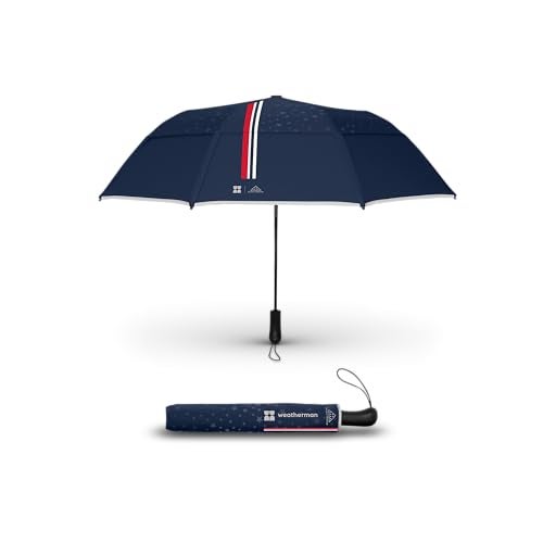 Weatherman - Folds of Honor - Premium Collapsible Travel Umbrella - Windproof, Compact, Easy Auto Open - Resists Up to 55 MPH Winds - Perfect for Celebrations (FOH Blue 2025) - Image 1