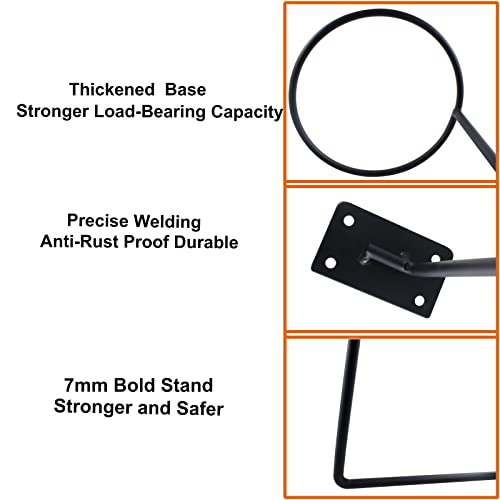 MiDube 6 Packs Helmet and Hat Wall Mount Holder - Motorcycle Helmet Stand, Black Hangers for Caps, Ball Holder, Wig Display - Image 3