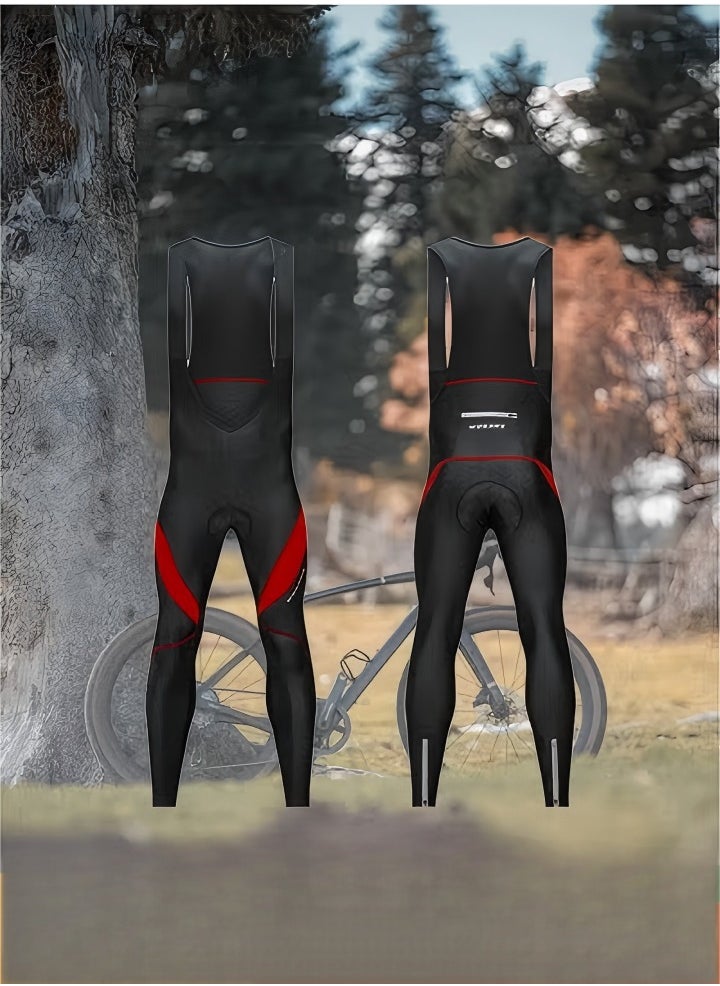 Generic Men's Cycling Bib Pants,Cycling Pants,Cycling Bib Trousers Autumn Winter Thermal 3D Gel Padded Cycling Bib Pants Mountain Bike Pants Bicycle Tights  - Image 1