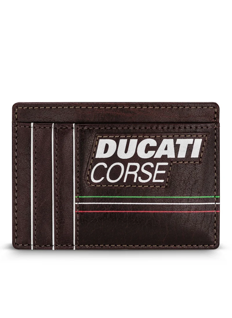 دوكاتي كورس Corse Stile Brown Genuine Leather Card Holder For Men