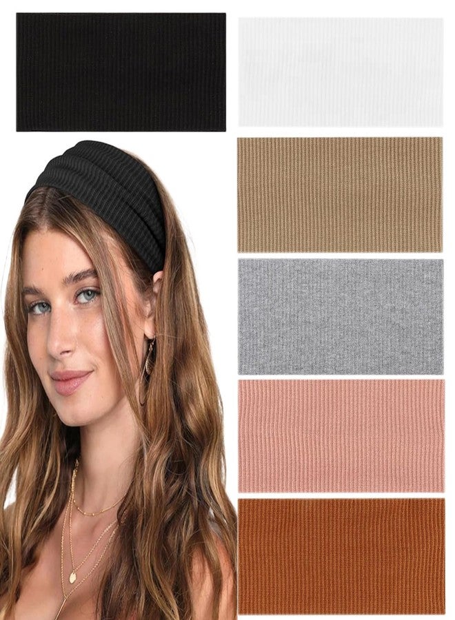 ماي كرييت ربطات شعر MAYCREATE® للنساء، 6 ألوان، ربطة رأس مطاطية محبوكة، ربطة رأس عريضة مانعة للانزلاق، مناسبة لليوغا والتمارين الرياضية والجري والنادي الرياضي اليومي - Image 1
