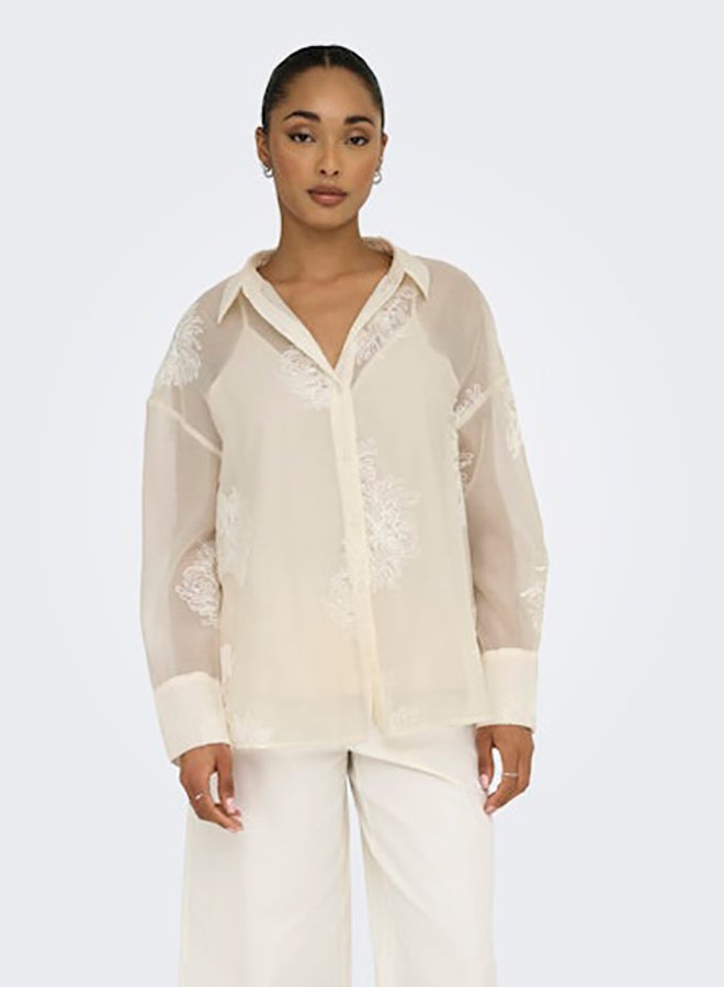 ONLY Onloregon Anna Life Ls Emb Shirt Wvn - Image 1